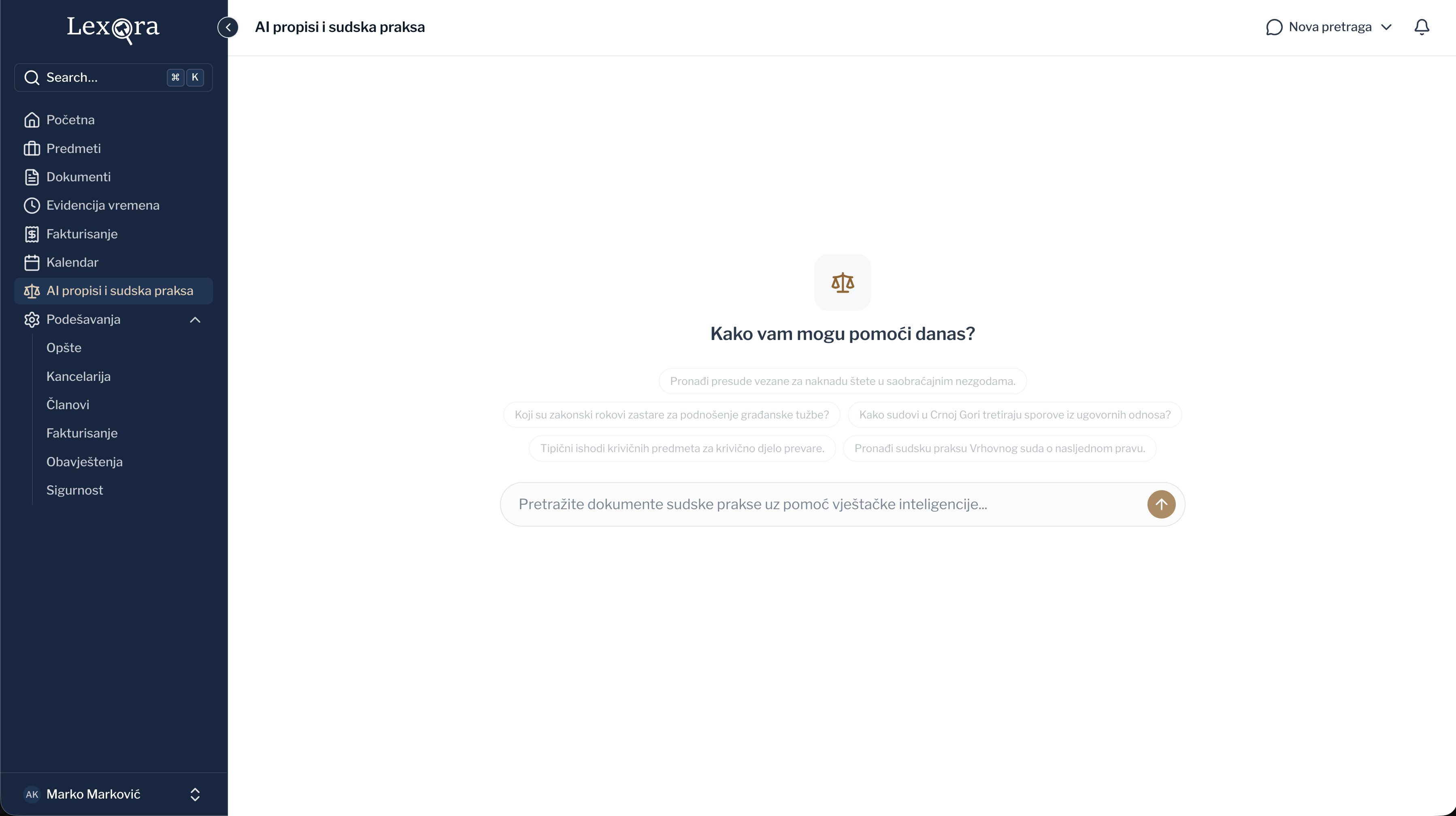 Pretraga propisa i sudske prakse